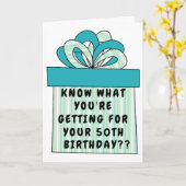 Carte Anniversaire drôle du 50e ou n'importe quel âge su (Fleur jaune)