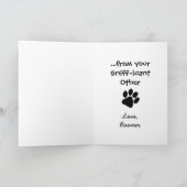 Carte Anniversaire drôle du chien au propriétaire avec a (Intérieur)