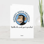 Carte Anniversaire drôle du singe (Dos)