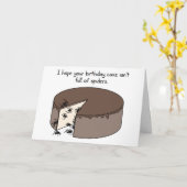 Carte Anniversaire drôle : Gâteau plein d'araignées (Fleur jaune)