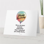 Carte Anniversaire Drôle Je Suis Heureux Que Vous soyez  (Devant)