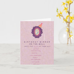 Carte Anniversaire drôle Miroir Joke Humour mignon Anniv