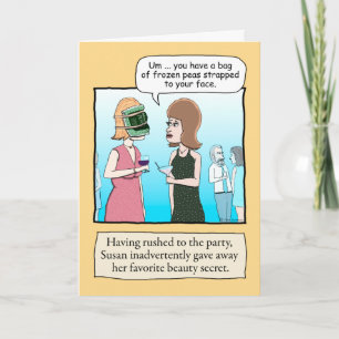 Carte Anniversaire drôle : Peas congelées beauté Secret