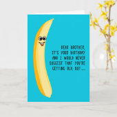 Carte Anniversaire drôle pour Frère Green Bananas (Fleur jaune)