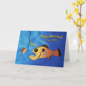 Carte Anniversaire drôle pour Papa, Anglerfish Baitday (Fleur jaune)