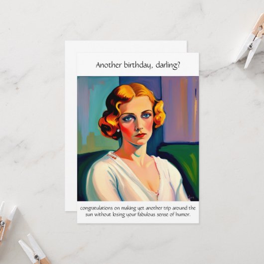 Carte Anniversaire Drôle Sarcastique (Devant/Arrière en situation)