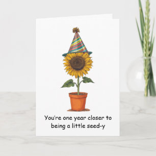 Carte Anniversaire Drôle Tournesol Graine Humour Amusant
