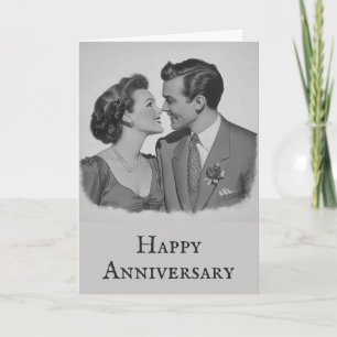 Carte Anniversaire drôle Vintage classique rétro couple