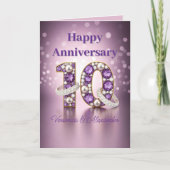 Carte Anniversaire du 10e Mariage des anneaux de perles  (Devant)
