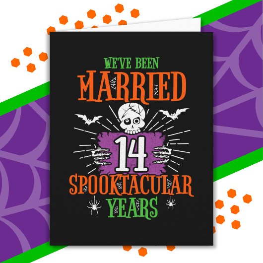 Carte Anniversaire du 14e Mariage de Spooktacular d'Hall