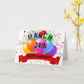 Carte Anniversaire du 24 mars (Fleur jaune)