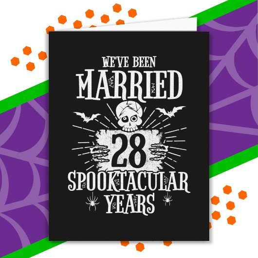 Carte Anniversaire du 28e Mariage de Spooktacular d'Hall