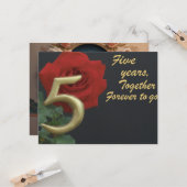 Carte Anniversaire du 5e Mariage (Devant/Arrière en situation)