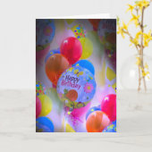 Carte Anniversaire du ballon (Fleur jaune)