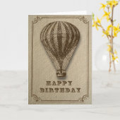 Carte Anniversaire du ballon à air chaud (Fleur jaune)