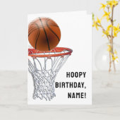 Carte Anniversaire du basket-ball (Fleur jaune)