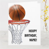 Carte Anniversaire du basket-ball (Fleur jaune)