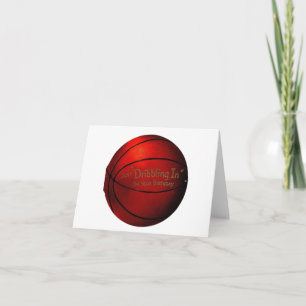 Carte Anniversaire du basket-ball vintage
