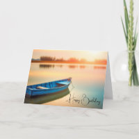 Anniversaire du bateau roux bleu rustique