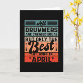 Carte Anniversaire du batteur Vintage Retro Avril (Fleur jaune)