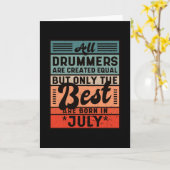 Carte Anniversaire du batteur Vintage Retro Juillet (Fleur jaune)