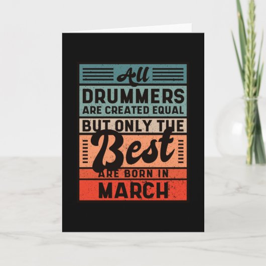Carte Anniversaire du batteur Vintage Retro Mars (Devant)