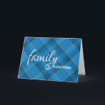 Carte Anniversaire du beau-frère<br><div class="desc">Anniversaire pour beau-frère avec arrière - plan bleu et or plaid.</div>