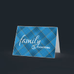 Carte Anniversaire du beau-frère<br><div class="desc">Anniversaire pour beau-frère avec arrière - plan bleu et or plaid.</div>