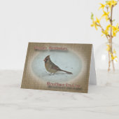 Carte Anniversaire du beau-frère Cardinal Femme (Fleur jaune)