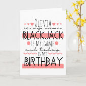 Carte Anniversaire du Blackjack personnalisé (Fleur jaune)