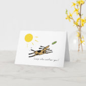 Carte Anniversaire du bonhomme (Fleur jaune)