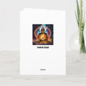 Carte Anniversaire du Bouddha turquoise et Tan (Dos)