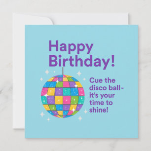 Carte Anniversaire du boule Disco