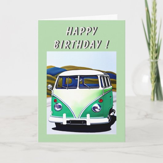 Carte Anniversaire du bus classique (Devant)