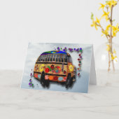 Carte Anniversaire du bus Ladybug (Fleur jaune)