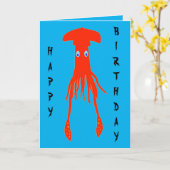 Carte Anniversaire du calmar colossal (Fleur jaune)