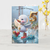 Carte Anniversaire du canard pour petit-enfant (Fleur jaune)