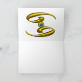 Carte Anniversaire du CANCER Opale Bleue et Zodiaque Or (Intérieur)