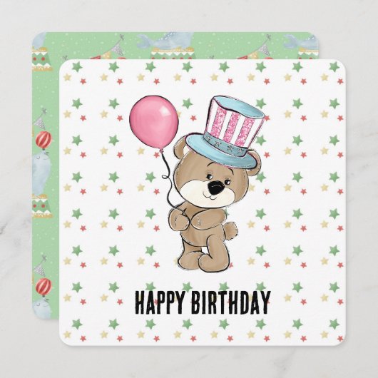 Carte Anniversaire du Carnaval (Devant / Derrière)