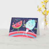 Carte Anniversaire du Carnaval de la pastèque et du coto (Fleur jaune)