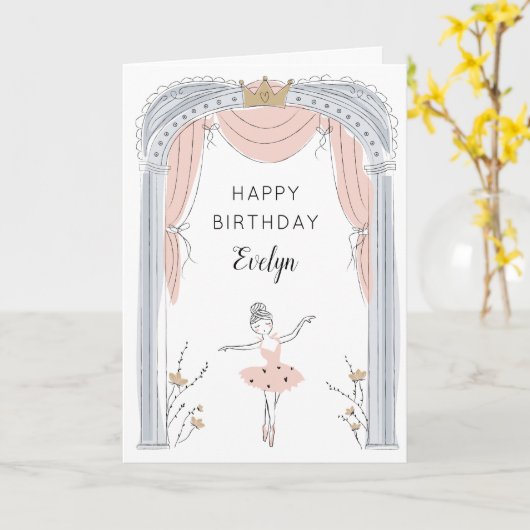 Carte Anniversaire du Centre Stage (Fleur jaune)