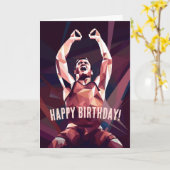 Carte Anniversaire du Champion Moderne Wrestler (Fleur jaune)