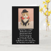 Carte Anniversaire du chat mignon (Fleur jaune)