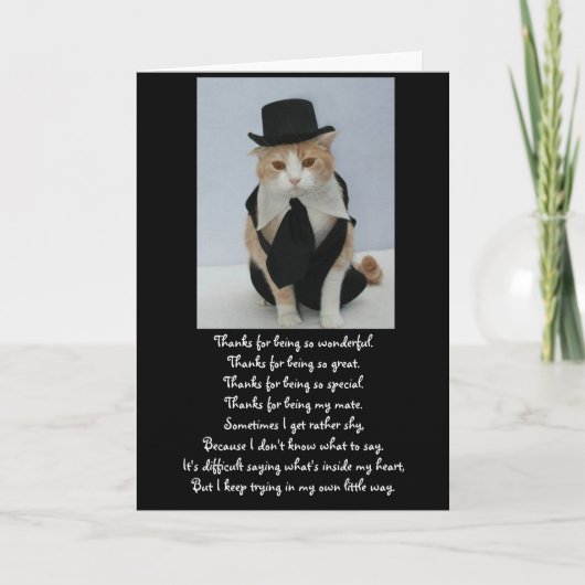 Carte Anniversaire du chat mignon (Devant)