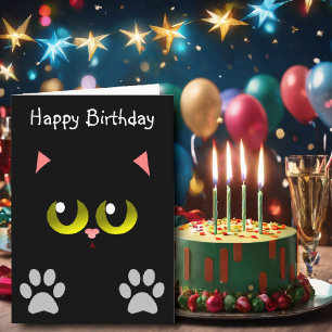 Carte Anniversaire du chat noir