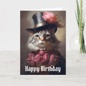 Carte Anniversaire du chat victorien (Devant)
