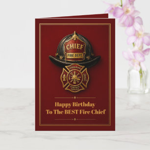 Carte Anniversaire du chef des pompiers Nom personnalisé