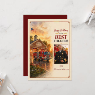 Carte Anniversaire du Chef des Pompiers, Photo d'anniver