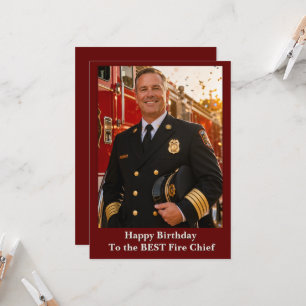 Carte Anniversaire du Chef des Pompiers, Photo d'anniver