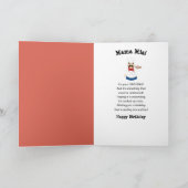 Carte Anniversaire du chef italien cuisiner de la pizza  (Intérieur)